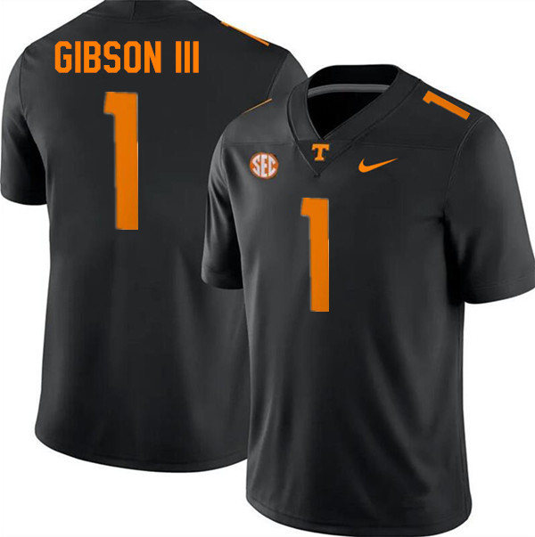 Men #1 Rickey Gibson III Tennessee Volunteers College Football Jerseys Stitched-Black